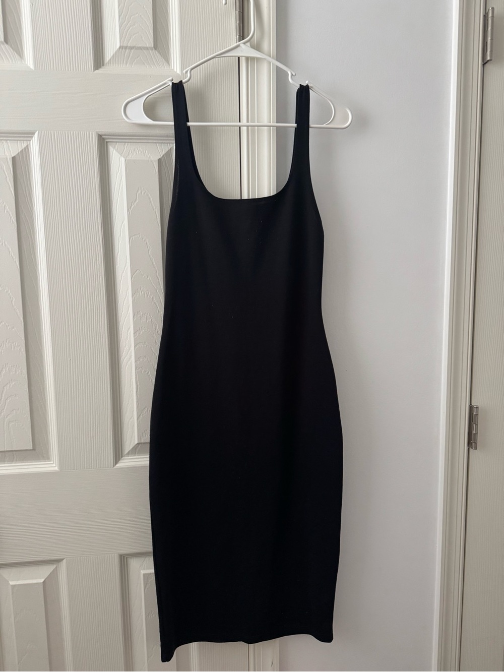Zara Black Midi Scoop Neck Dress